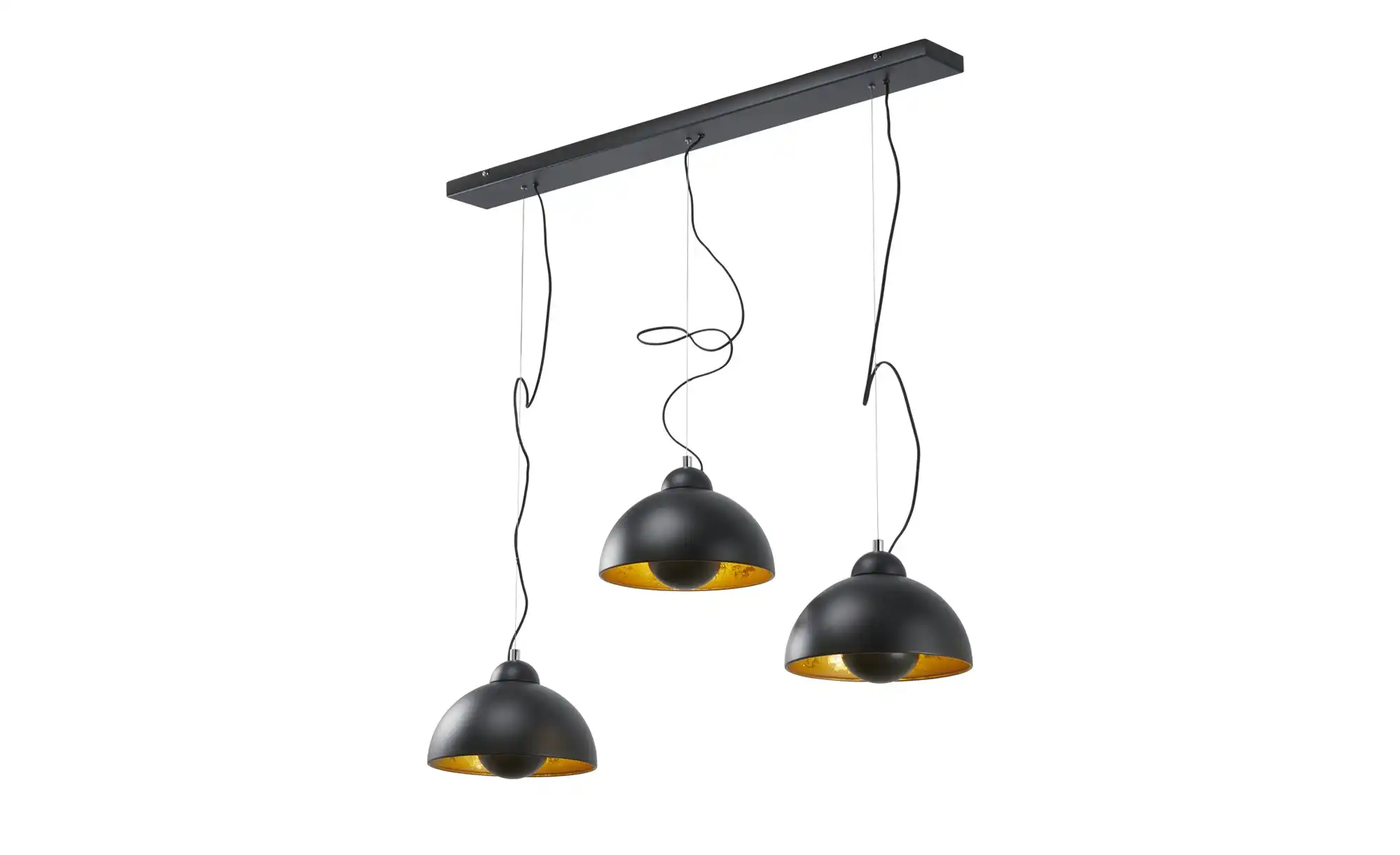 KHG Pendelleuchte, 3-flammig, schwarz/goldfarben