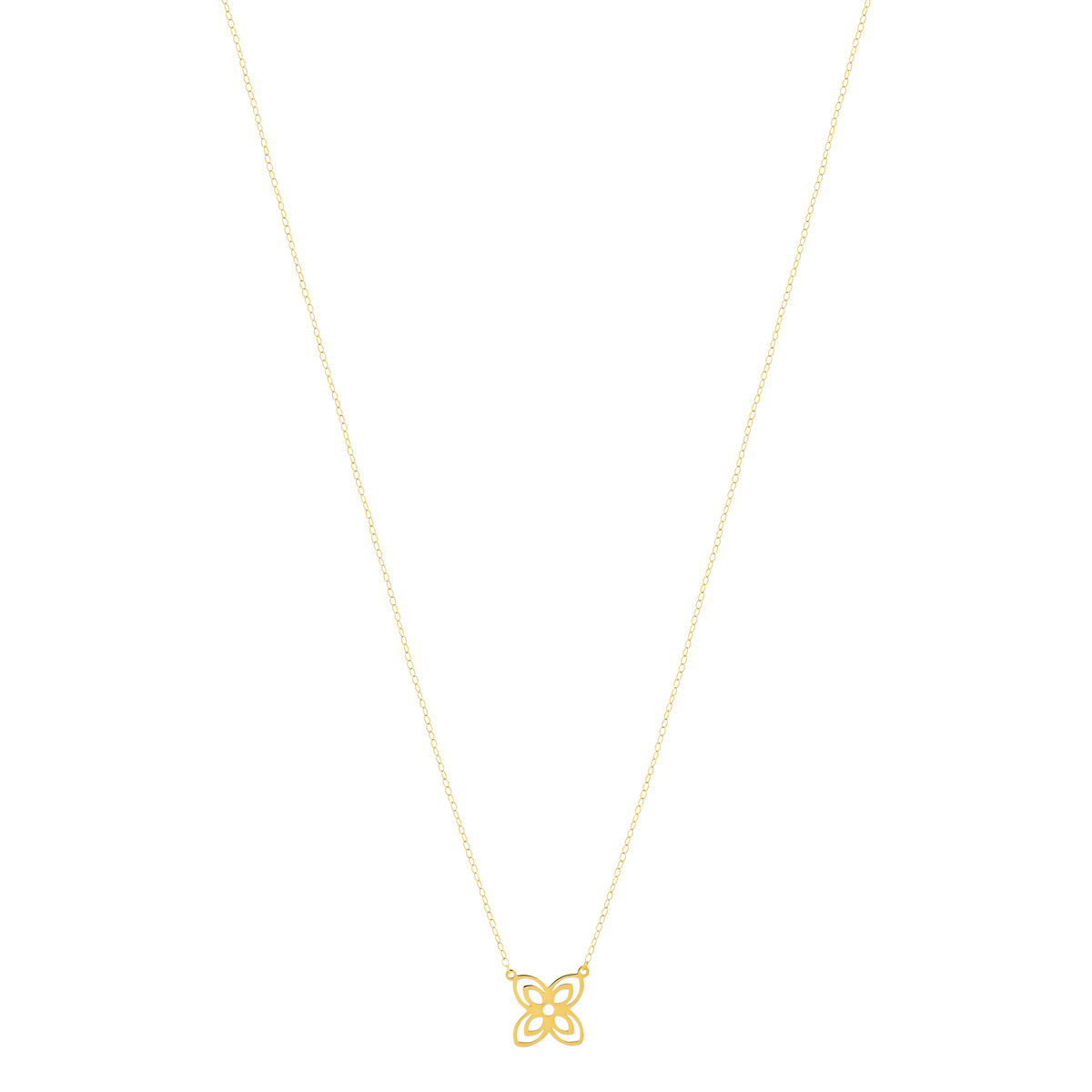 Collier or jaune 750 45 ar 42 motif fleur