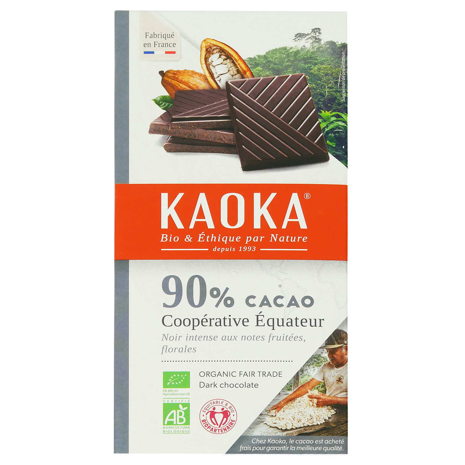 Tablette dégustation bio au chocolat noir 90% Equateur