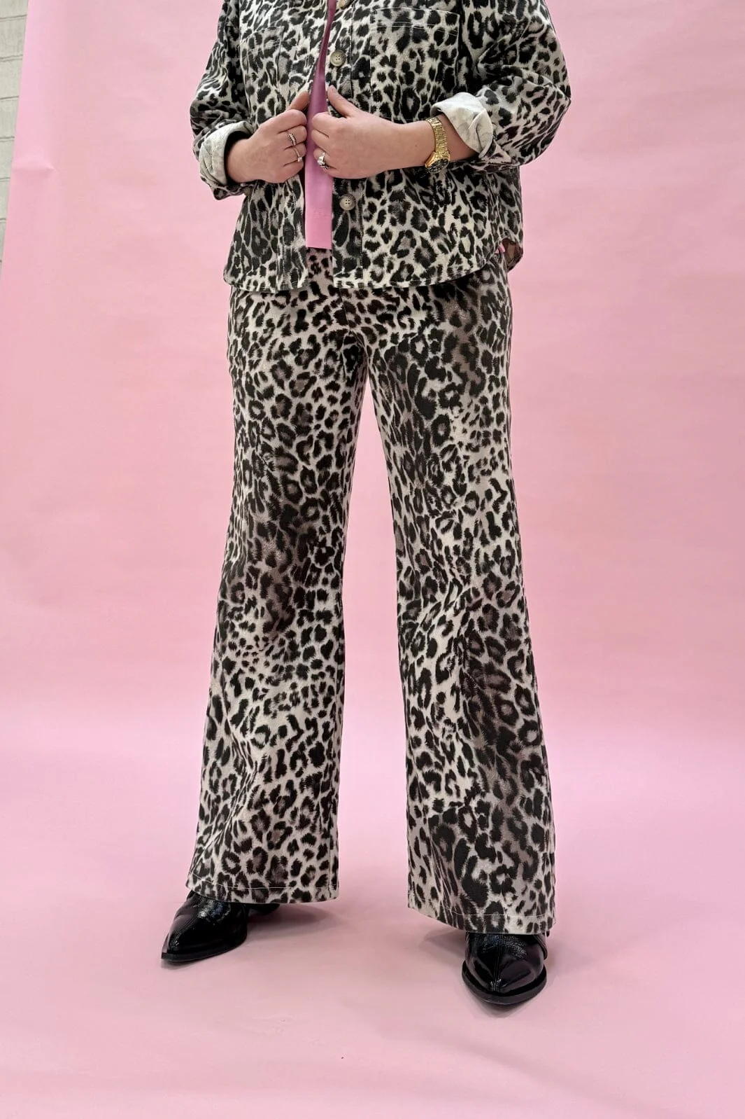 Black Colour Bcneel Printed Pant