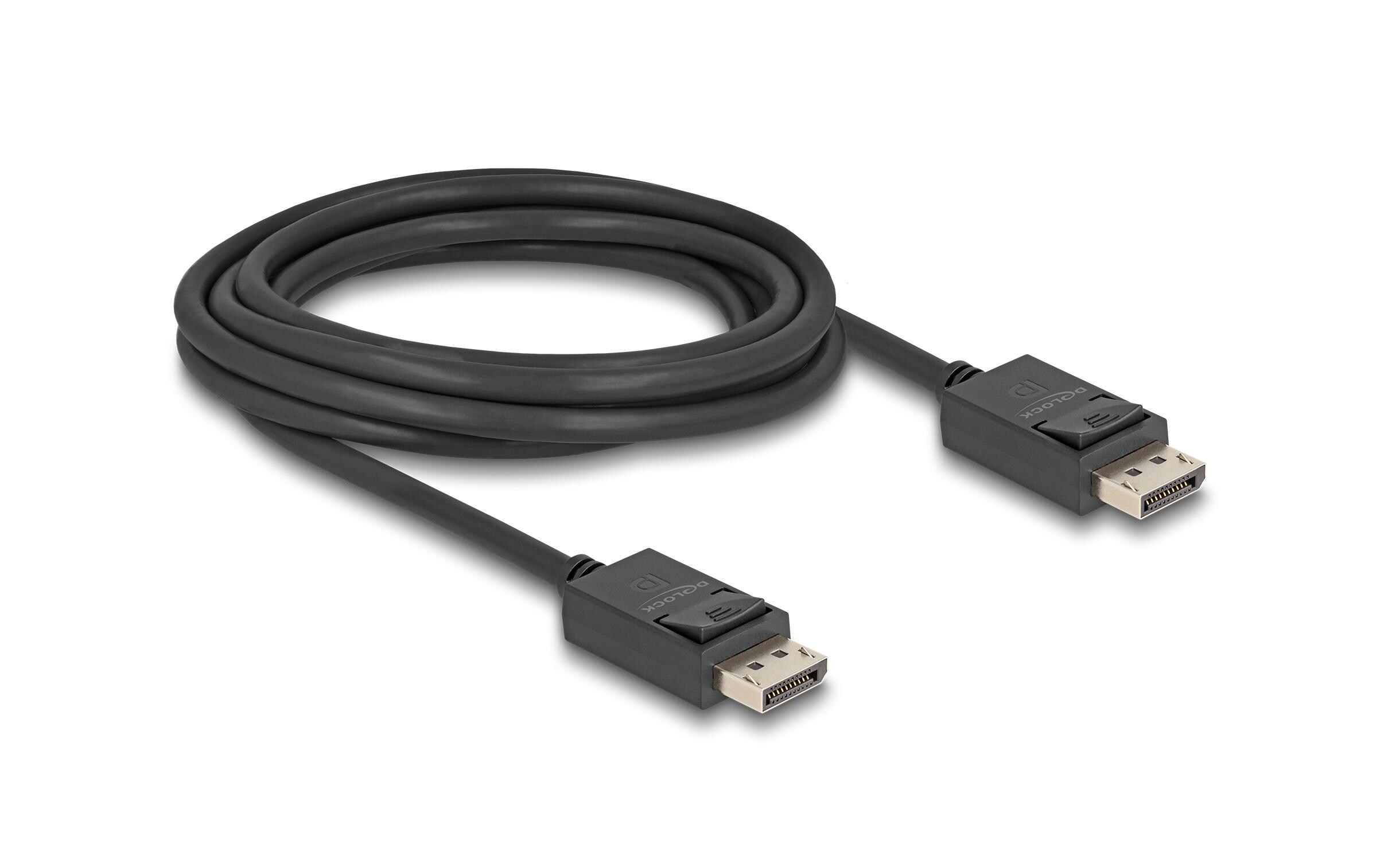 Kabel 16K 30 Hz / 8K 60 Hz DisplayPort - DisplayPort, 3 mDelock DisplayPort Kabel 16K 30 Hz / 8K 60 Hz 40 Gbps 3 m