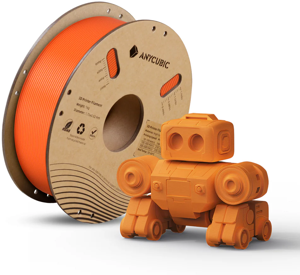 Anycubic  PLA High Speed Vibrant Orange, 1,75 mm / 1000 g    PLA Filament für hohe Geschwindigkeiten in Vibrant Orange