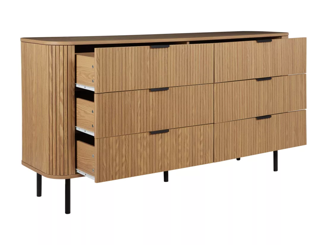 Commode à 6 tiroirs BRADLEY 81 cm Marron