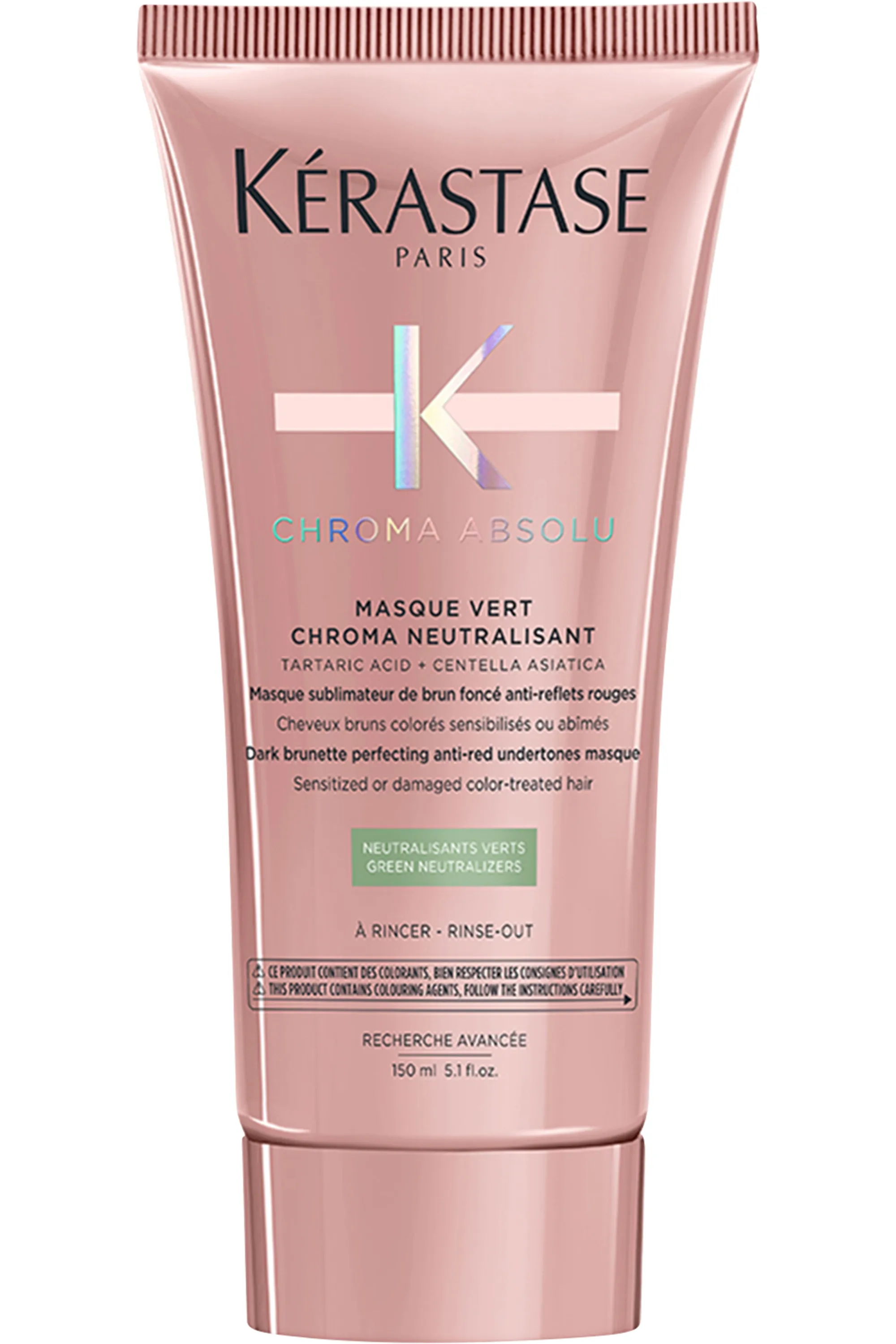 Kérastase Masque cheveux bruns colorés anti reflets rouges Chroma Neutralisant Vert-150 ml