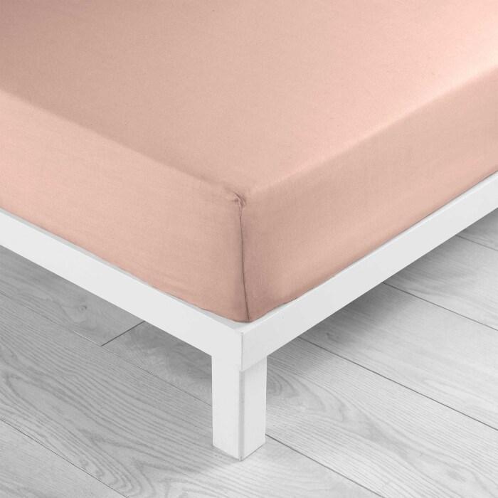 DRAP HOUSSE 140X190CM UNI 57 FILS LINA ROSE