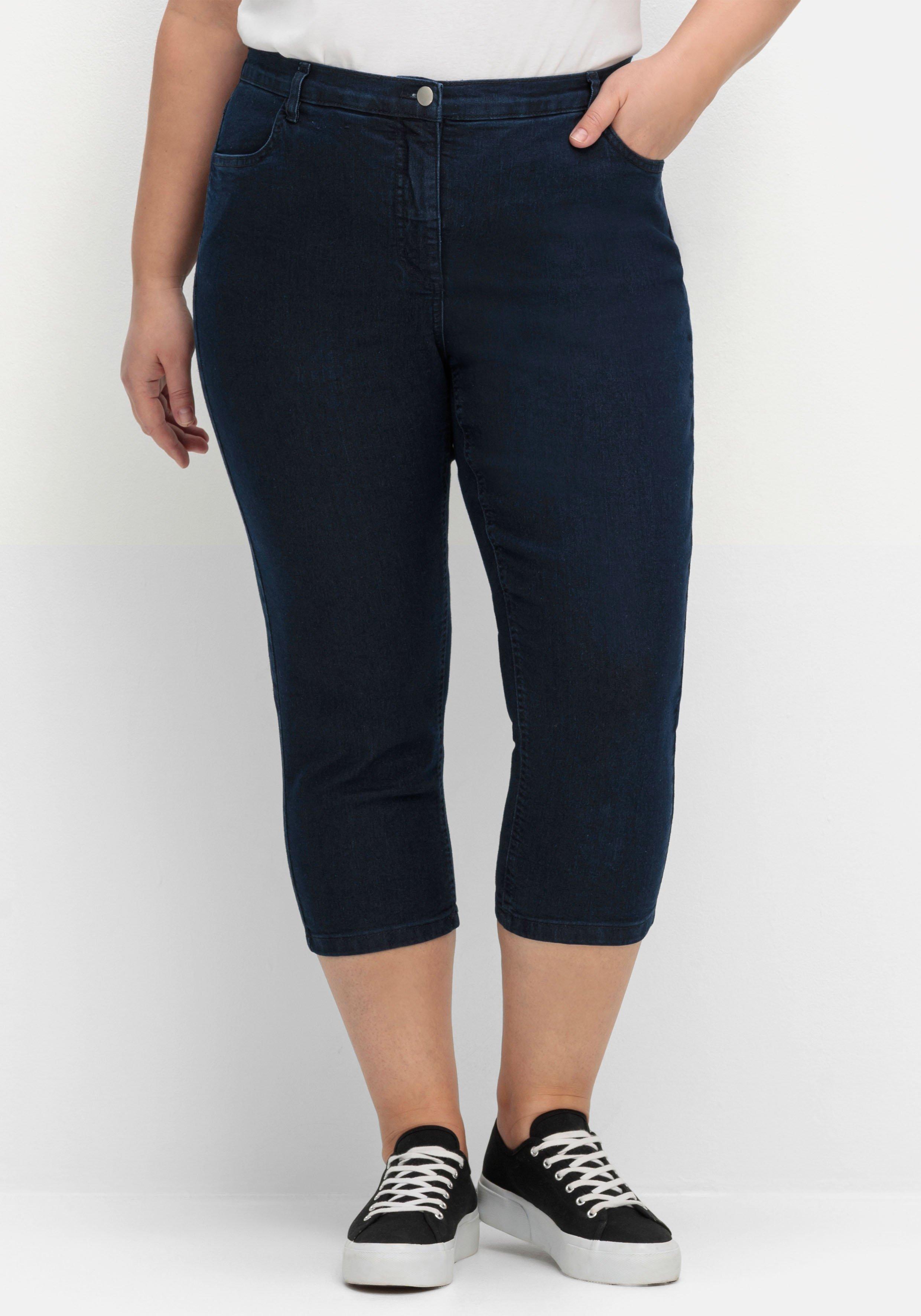 3/4-Jeans mit Zierschnürung hinten am Saum