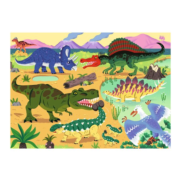 Puzzle 60 pièces - Les dinosaures du Crétacé