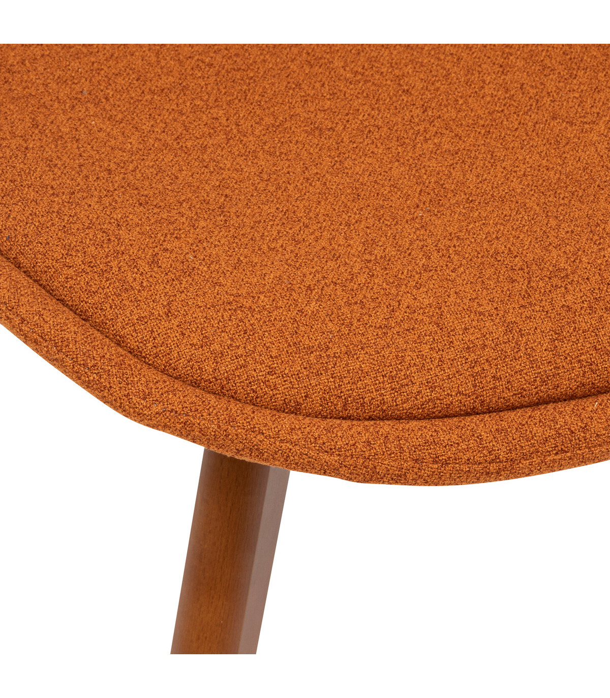 Chaise de table tissu chiné ambre et pieds en bois foncé