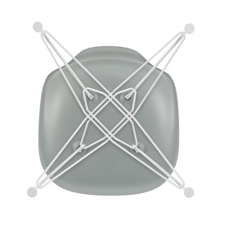 Eetkamerstoel DSR RE wit onderstel light grey