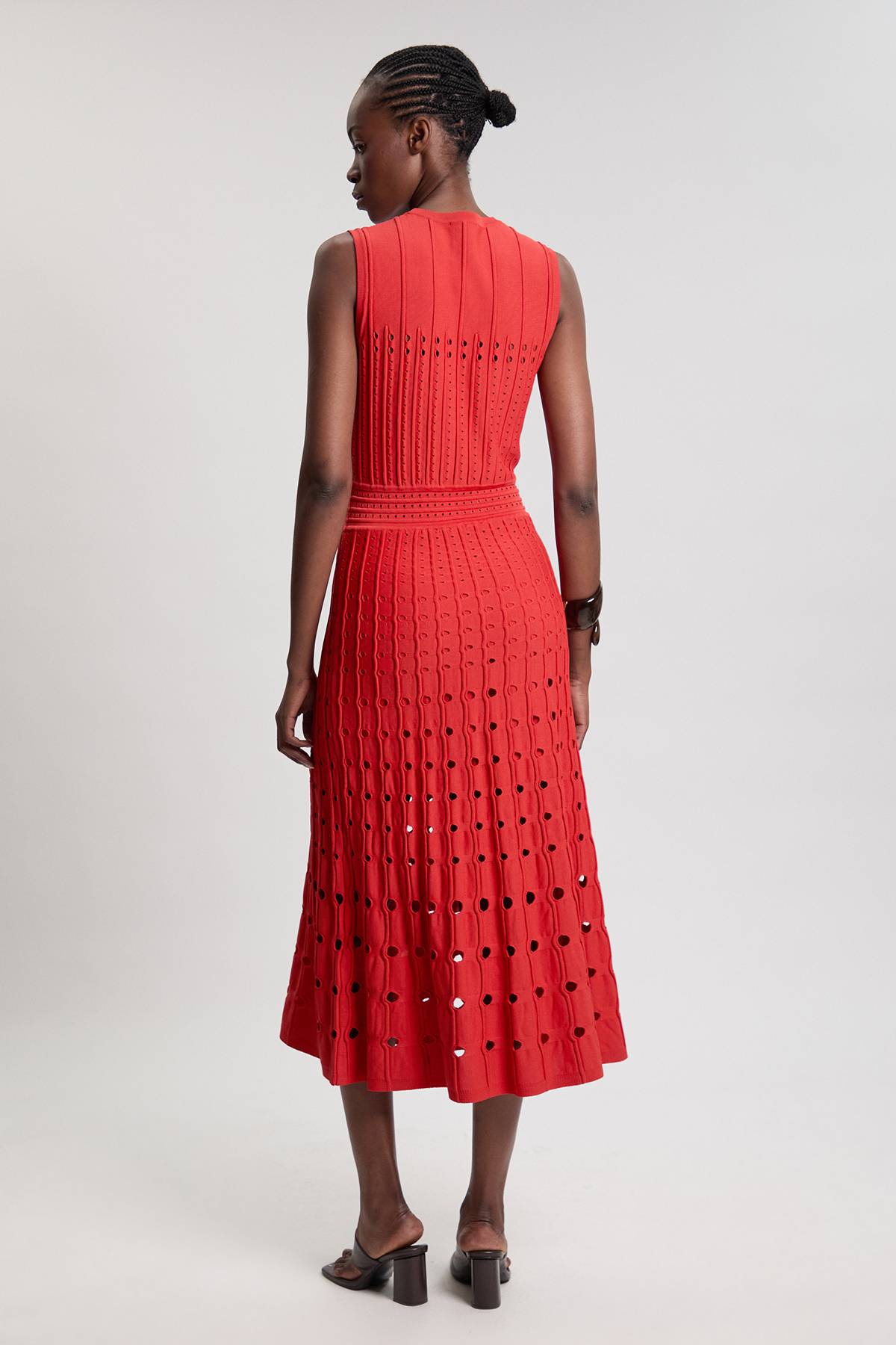 KarenMillen Robe Midi Sans Manches En Maille À Détails De Points Texturés Petite