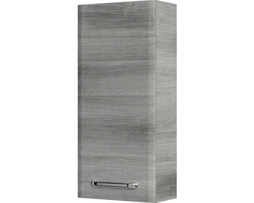 Pelipal Quickset 328 badkamermeubelset (B x H x D 175 x 200 x 39 cm), grafiet getextureerde fronten (horizontaal patroon), met witte glazen wastafel, hoge kast, onderkast en bovenkast (328.120008)