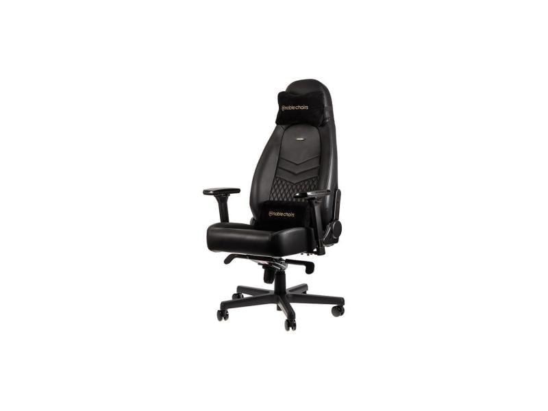 noblechairs Gaming-Stuhl ICON Echtleder Schwarz Echtleder-Computersessel