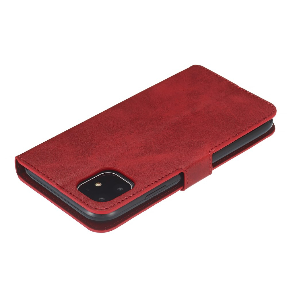 iPhone 11 Leder Tasche Karten Etui - Rot