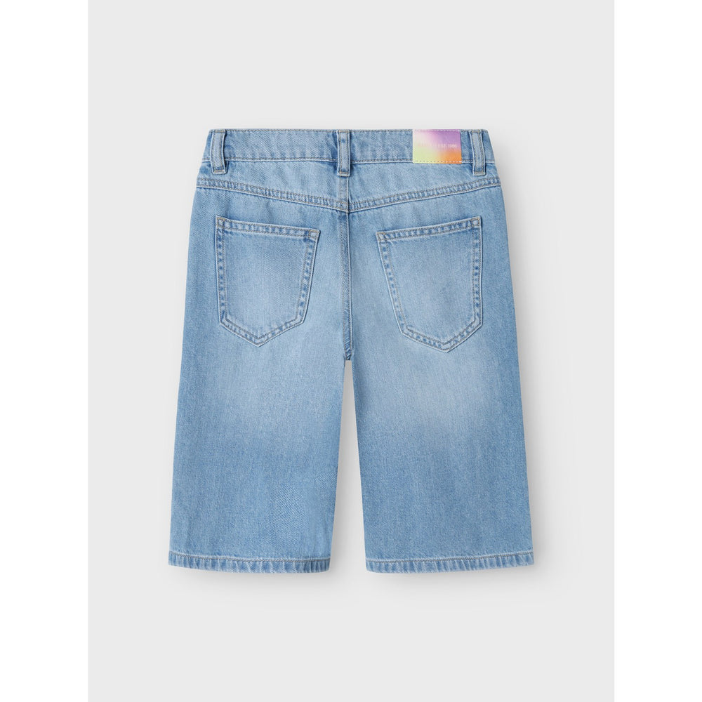 Køb Name It Medium Blue Denim Bella Skater Shorts