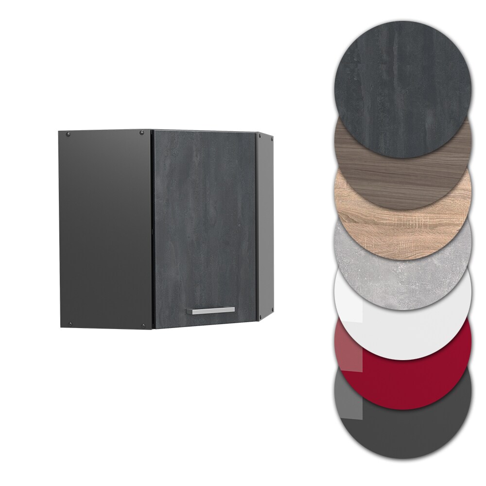 Vicco Eckhängeschrank R-Line Schwarz Beton Anthrazit 57 cm