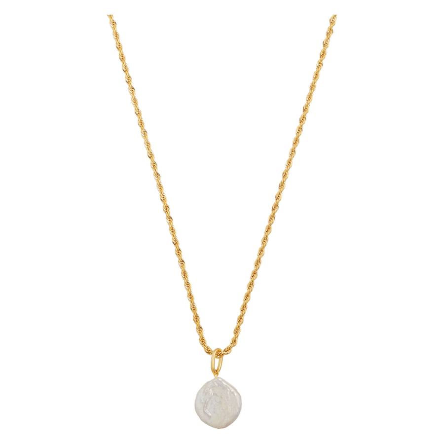 Orelia Jewellery Flat Pearl & Rope Chain Necklace