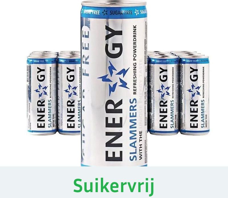 Slammers - Energiedrank - Suikervrij - Sleekcan - 24x25cl