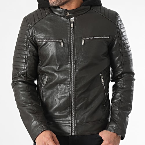 Veste Biker Marron