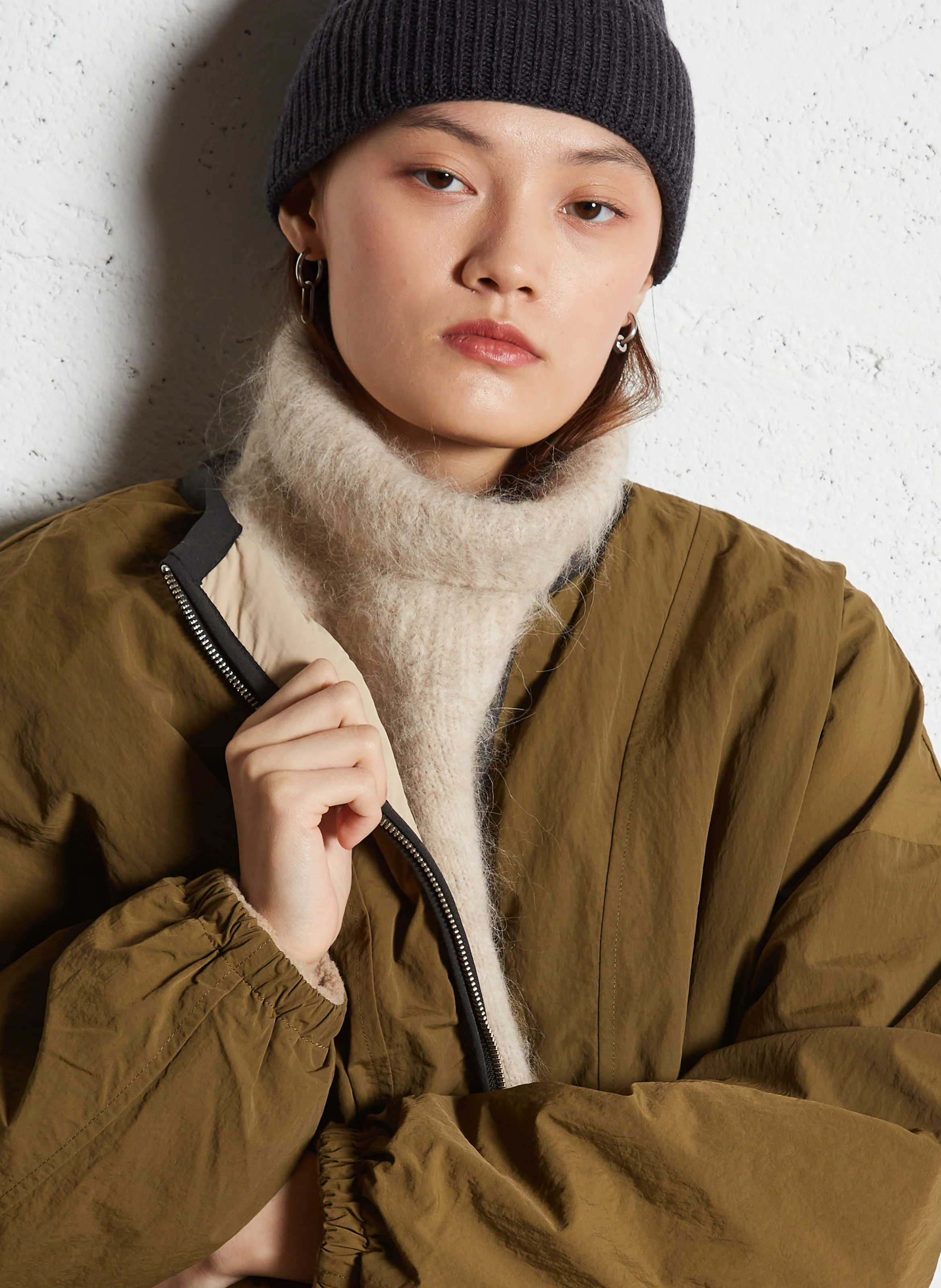 JANICE - Veste oversize réversible | Marron