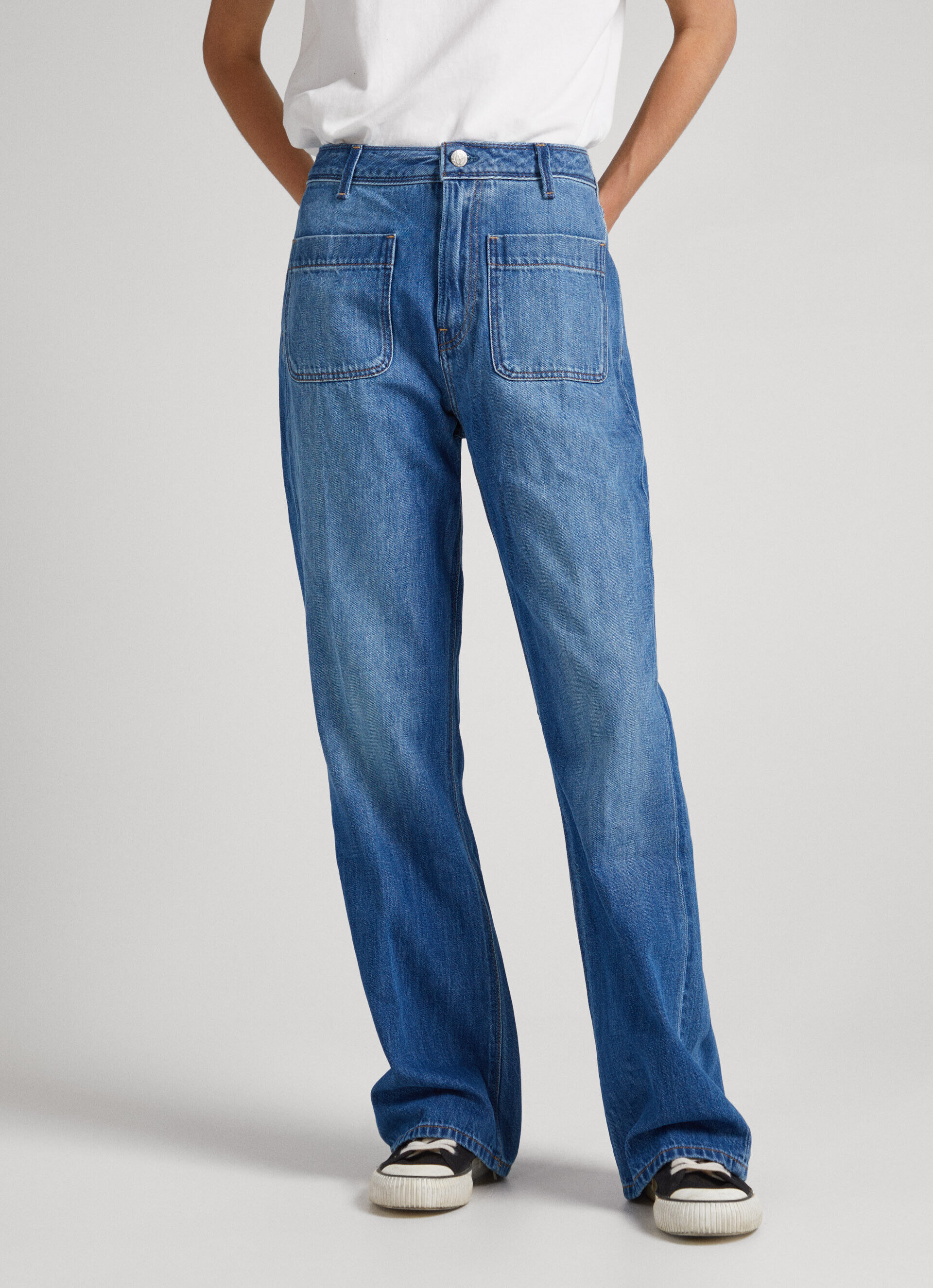Calça jeans NYOMI FIT Relaxed de cintura alta - jeans