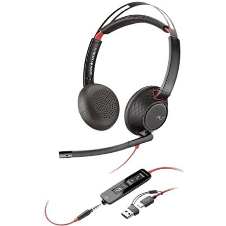 Casque PC Poly VOYAGER BLACKWIRE 5220 STEREO + ADAPT USB-C/A