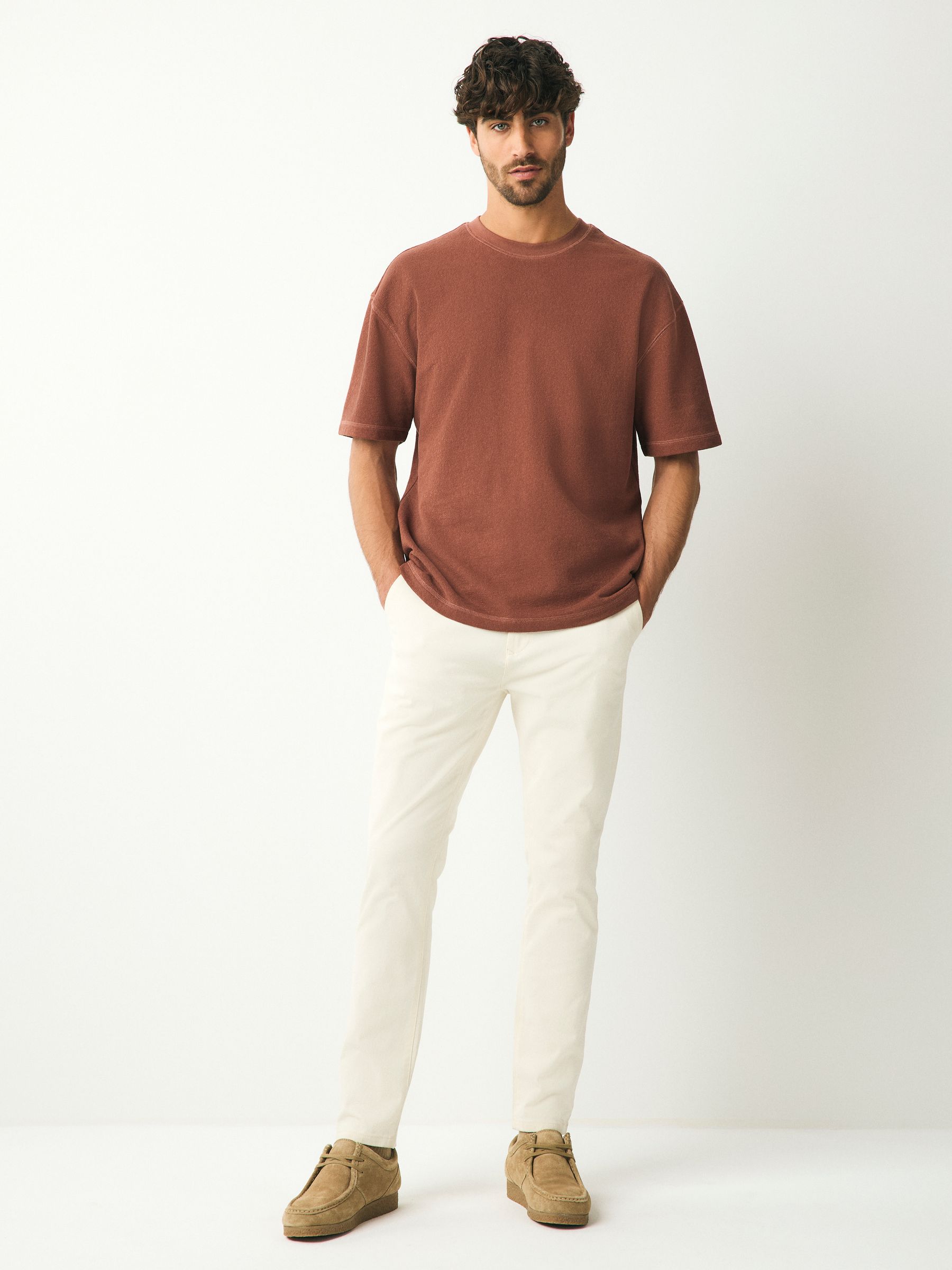 Ecru wit - Skinny-fit stretchchino