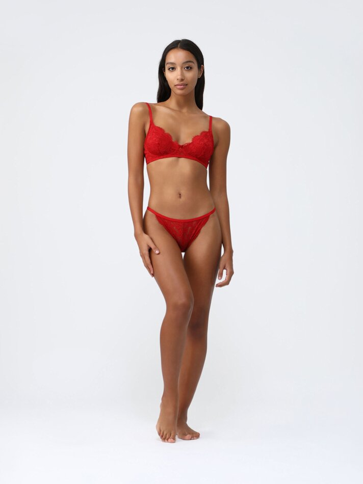 Conjunto com 2 calcinhas de renda - Vermelhas