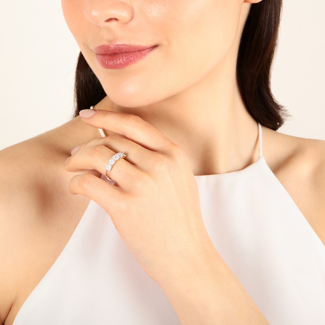 0.51 Karat Diamanten Mémoire Ring 750/18 K Roségold