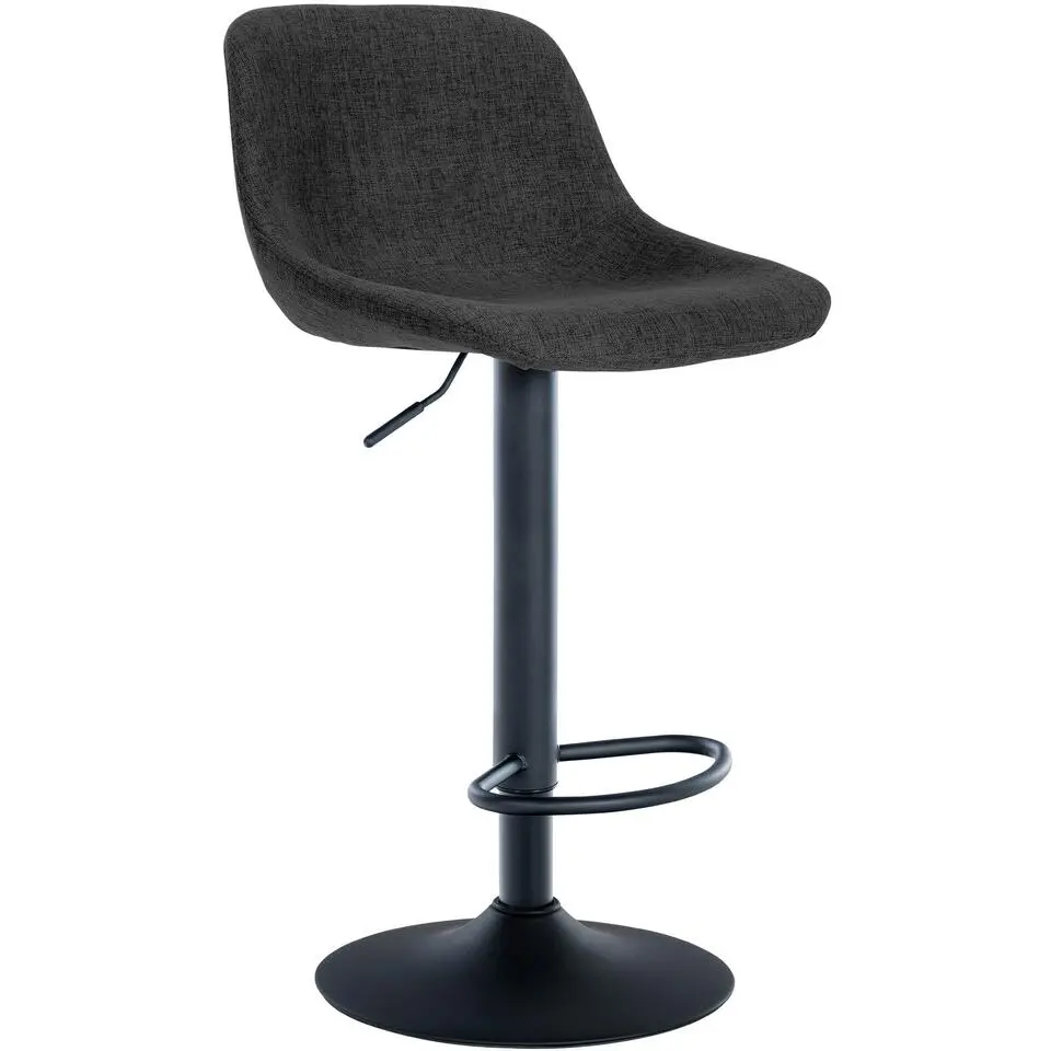 CLP Barkruk Loft zwart Frame - Stof - zwart