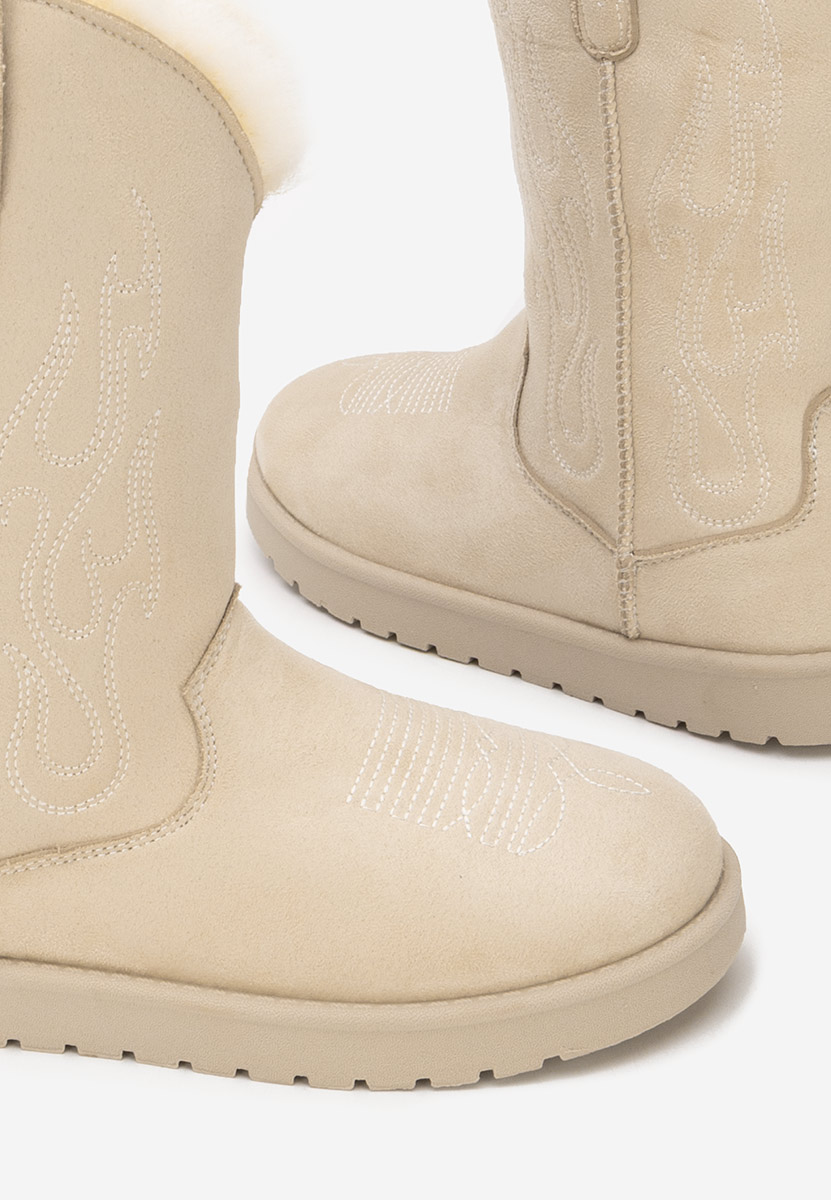 Bottes fourrées femmes beige Prisina