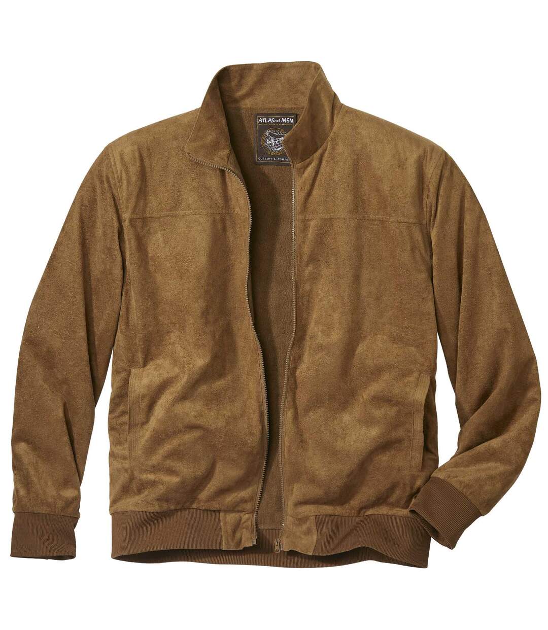 Blouson Suédine Effet Daim Doublé Polaire