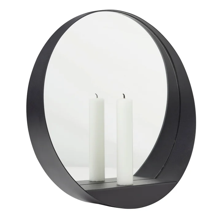 Gejst - Glim Candle Wandspiegel Ø 28 cm, schwarz