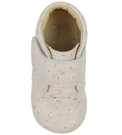 Pom Pom Leder-Krabbelschuhe - Anfänger Klettband Print - Bellis