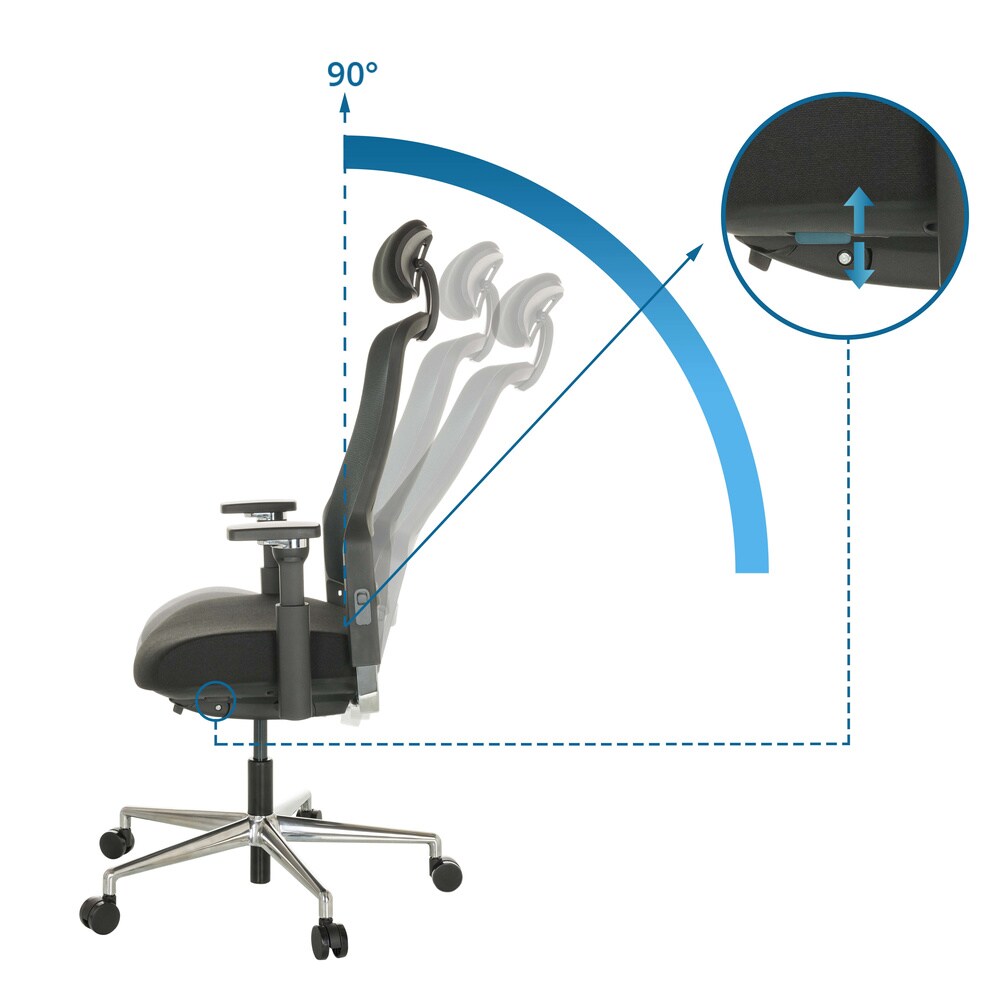 Profi Bürostuhl TERARO AX Stoff/Netzstoff mit Armlehnen (höhenverstellbar) hjh OFFICE