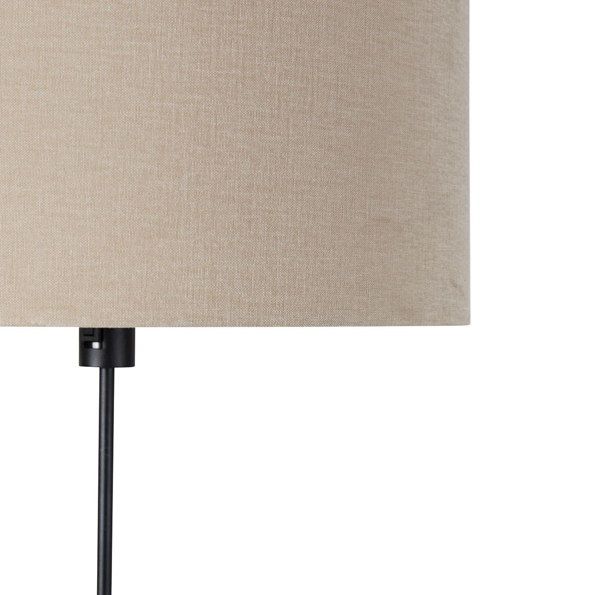 Vloerlamp zwart verstelbaar met kap lichtbruin 50 cm - Parte