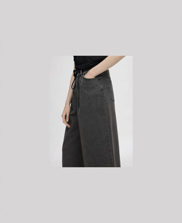 Selected Femme SLFOLIVIA-GRY HW EXTRA WIDE JEANS Grå