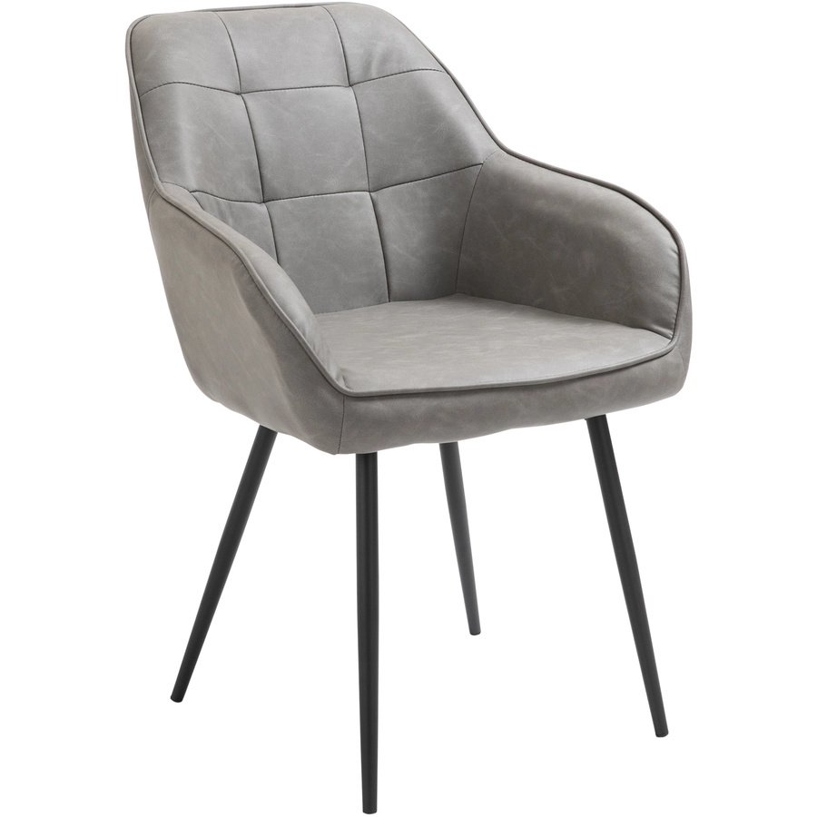 HOMCOM Stuhl Wannenförmiges Design, Robuste Metallbeine Grau
