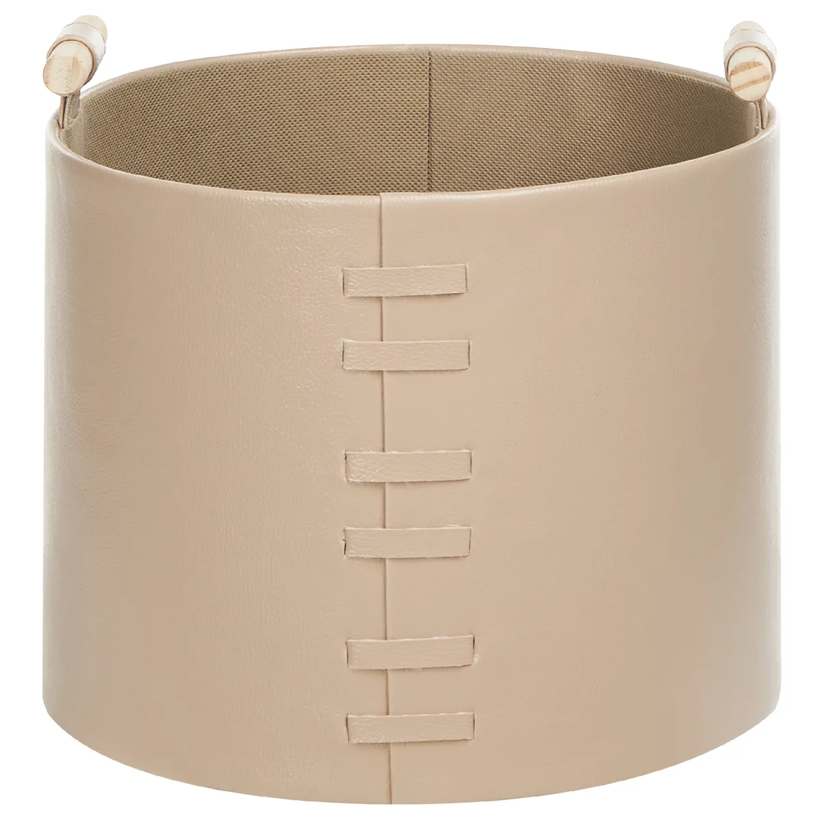 Beliani ARAM - Lot de 3 paniers en cuir PU beige