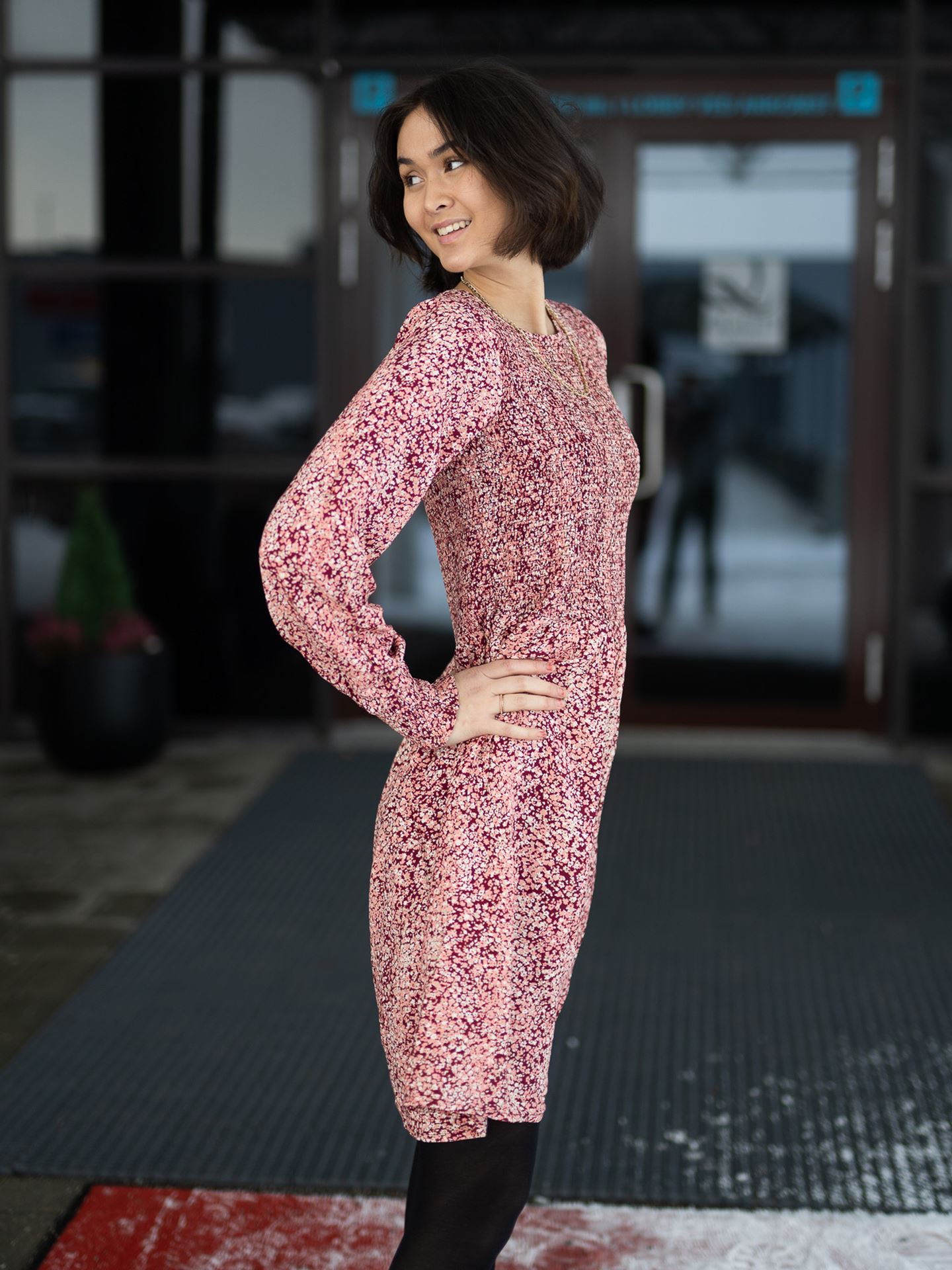 Madelina Long Sleeve Dress All Over Print