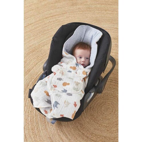 Couverture Promenade Mix & Match Jungle Multicolore Coton Bio - NOUKIE 'S