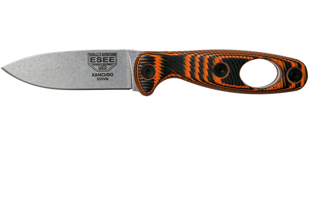ESEE Xancudo S35VN Black-Orange G10 with hole XAN1-006 vaststaand mes
