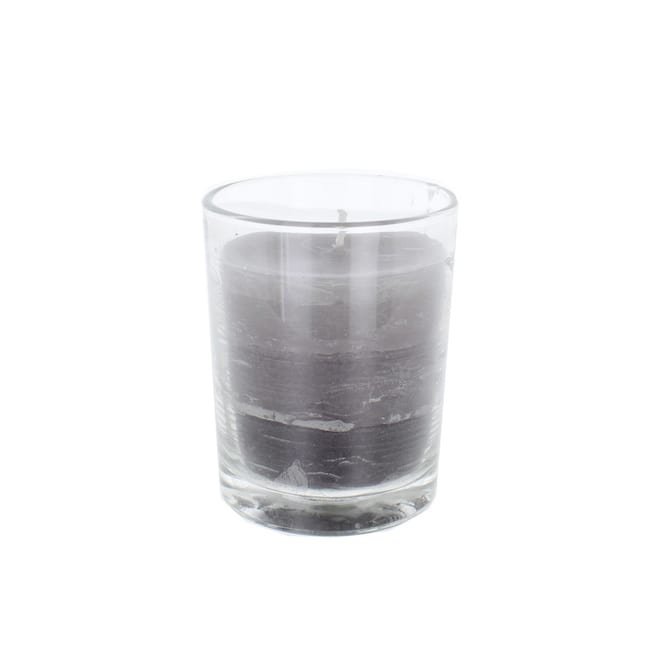 Kerze im Glas - grau - ca. 7 x 9 cm