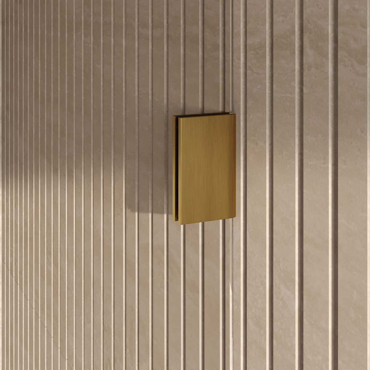 Brauer Void profielloze nisdeur 180cm met draaideur 70cm aan muur messing geborsteld PVD