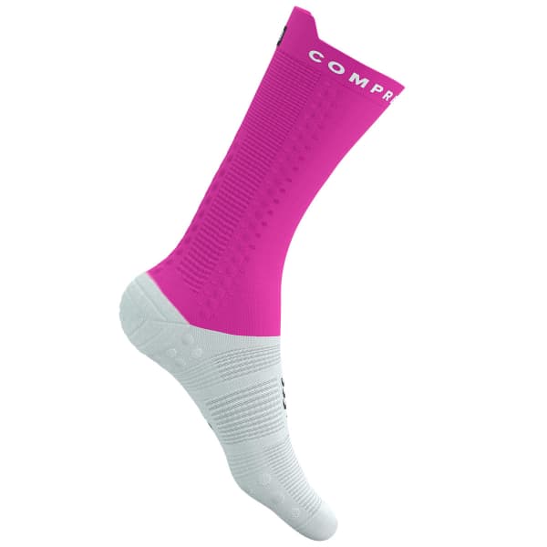 Chaussette vélo COMPRESSPORT PRO RACING SOCKS V4.0 BIKE WHITE/NEO PINK