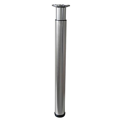 Pied métal réglable aluminium brossé ø76 mm Bar Plus