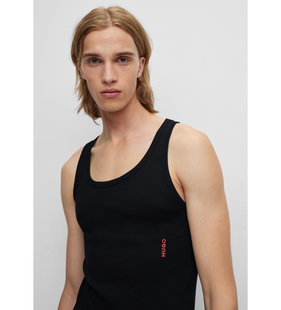 Conjunto de 2 camisetas pretas com o logotipo da HUGO