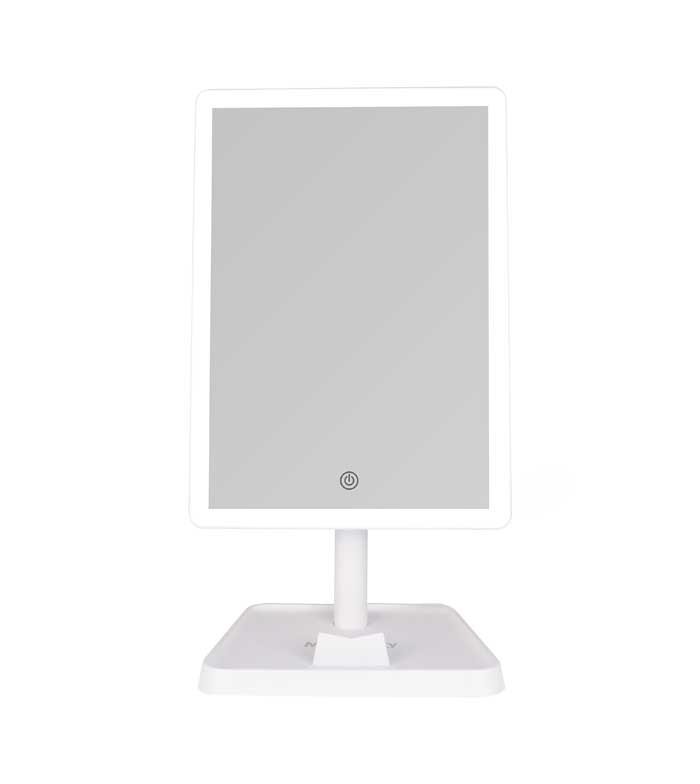 MQBeauty - Espelho de maquilhagem recarregável com iluminação LED regulável - Branco
