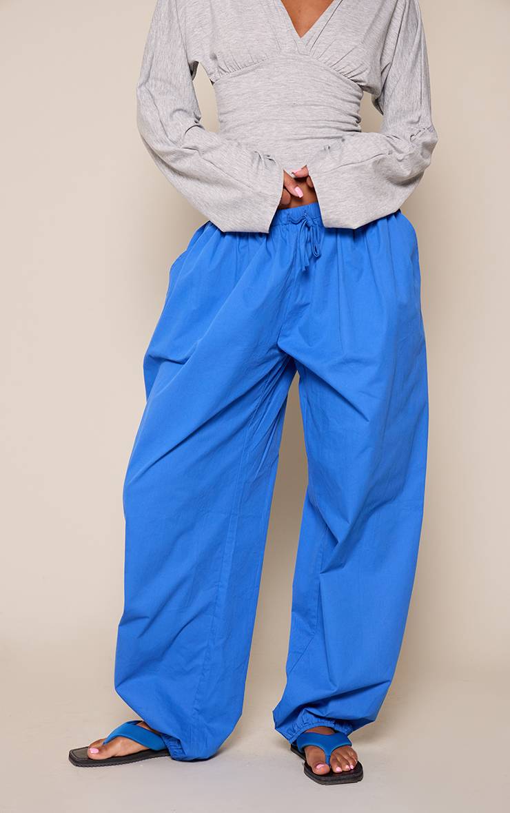 Bleu Cobalt Pantalon Ballon En Coton Cobalt Avec Cordon De Serrage