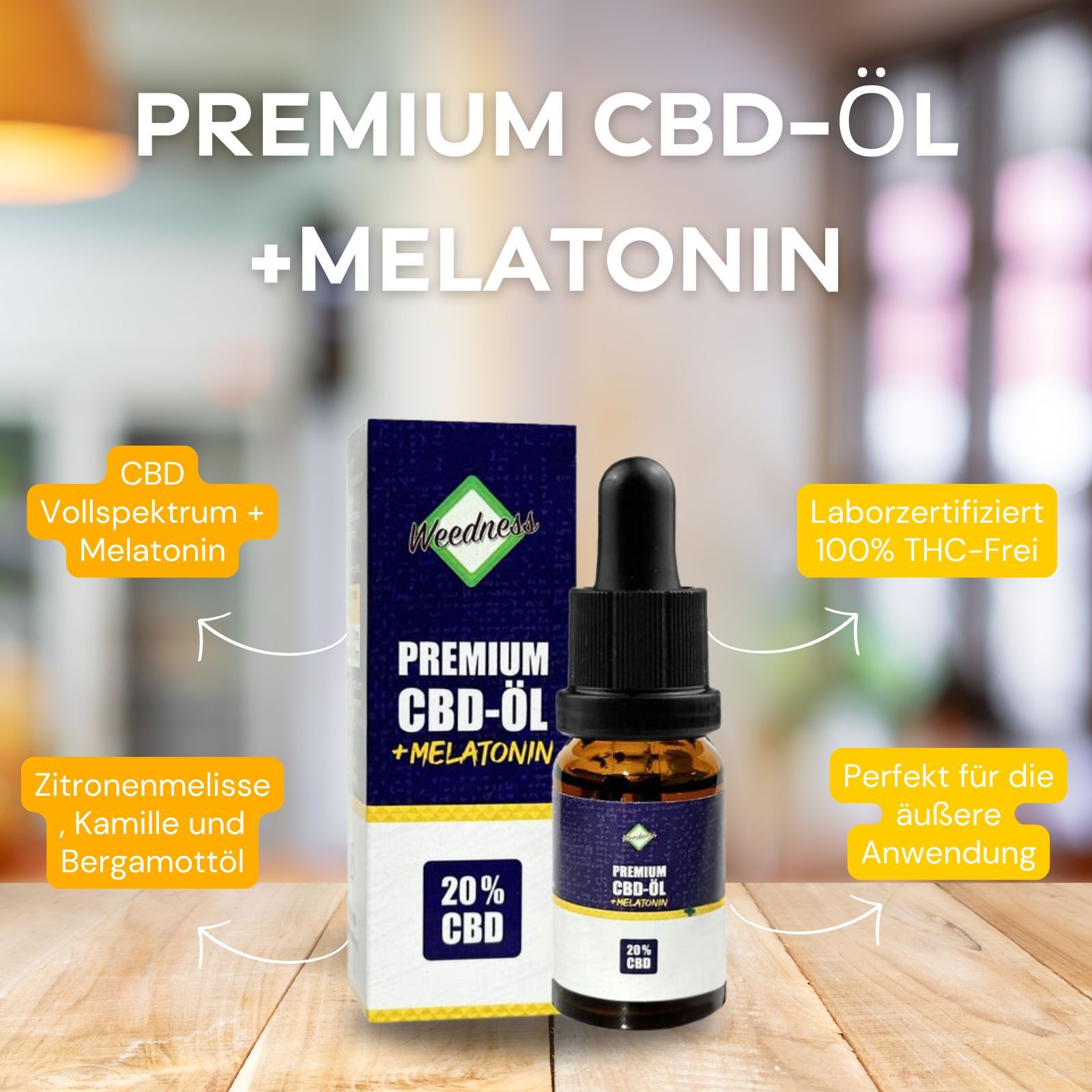 Weedness - CBD Öl 20 % Vollspektrum + Melatonin