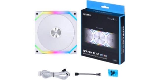 Lian Li PC-Lüfter Uni Fan SL 140 mm Weiss 140 mm ARGB PWM Lüfter